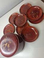 Vintage 1960 lakwerk Japanse onderzetters, Ophalen of Verzenden, Glas of Kopje