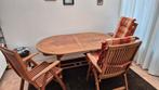 Teak houten tuinset - uitklaptafel + 5 stoelen, Tuin en Terras, Ophalen, 5 zitplaatsen, Gebruikt, Teakhout