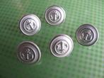 Set van 5 Metalen Knopen met Anker - 1.4 cm, Hobby en Vrije tijd, Naaien en Fournituren, Verzenden, Gebruikt, Knoop of Knopen