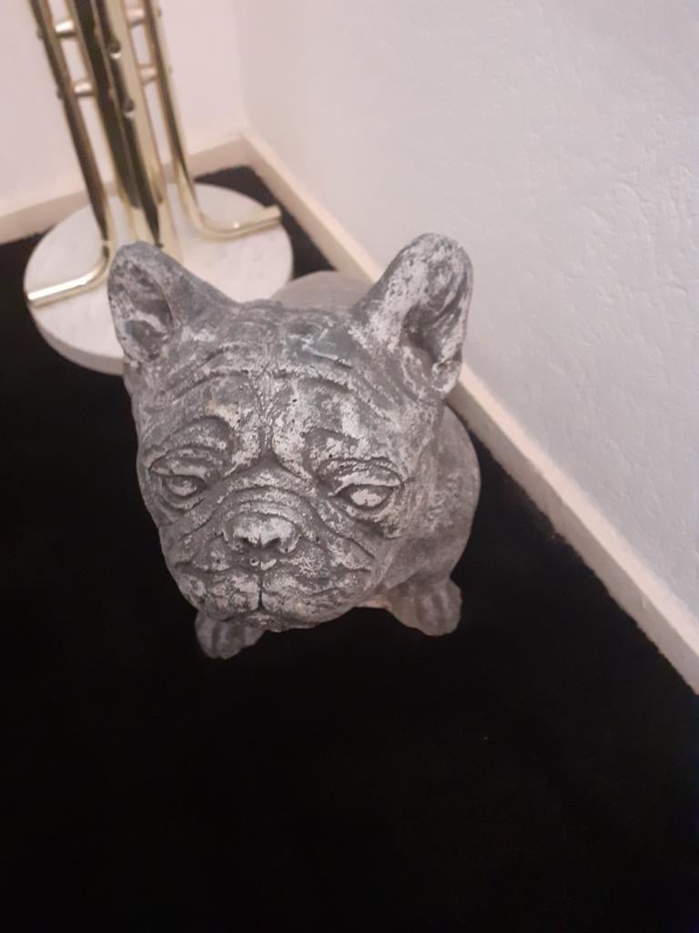 Betonnen Franse Bulldog Tuinbeeld, Ophalen of Verzenden, Gebruikt, Beton, Dierenbeeld