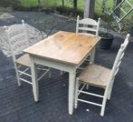 Eettafel met 3 stoelen, Ophalen of Verzenden, Gebruikt, Rechthoekig, 50 tot 100 cm