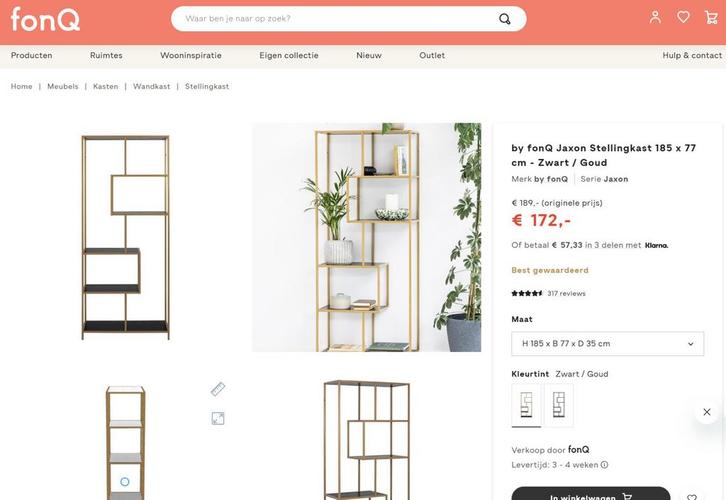 byfonQ Jaxon Stellingkast 185x77cm - (NIEUW in doos), Huis en Inrichting, Kasten | Stellingkasten, Nieuw, Ophalen of Verzenden