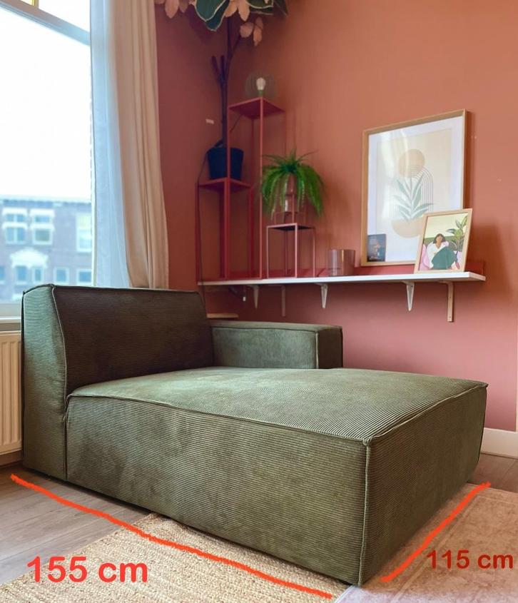 Chaiselounge, Lumz, Element Bodio Fame, Ribstof, Huis en Inrichting, Banken | Sofa's en Chaises Longues, Nieuw, Tweepersoons, Minder dan 150 cm