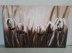groot Fiore schilderij tulpen sepia bruin tinten 100x150cm, Ophalen