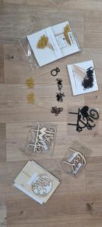 Diverse taarttoppers en prikkers bruiloft, Ophalen of Verzenden, Nieuw, Versiering, Geboorte of Huwelijk