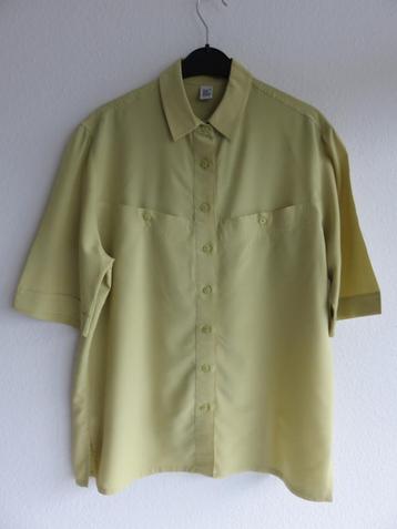 DelMod geelgroene effen blouse met korte mouwen maat 40 beschikbaar voor biedingen
