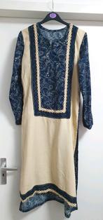 Maat S een keer gedragen blauw cream jurk tuniek Indiase top, Ophalen of Verzenden, Zo goed als nieuw, Maat 36 (S), Blauw