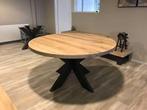 Ronde eikentafel eiken tafels eiken blad eikenblad, Huis en Inrichting, Tafels | Eettafels, Ophalen, Nieuw, Vijf personen of meer