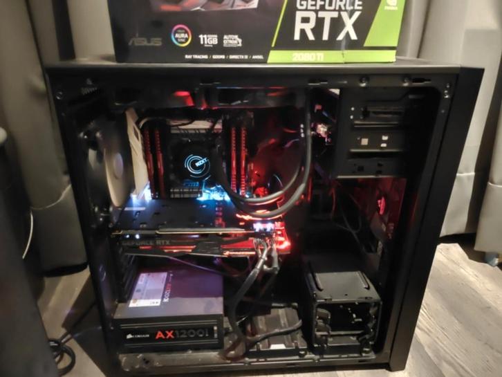 Watergekoelde high-end gaming PC, Computers en Software, Desktop Pc's, Gebruikt, 3 tot 4 Ghz, HDD, SSD, 32 GB, Met videokaart