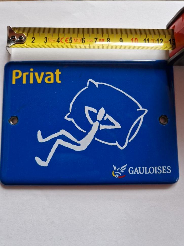 Emaille bordje Privat Gauloises, Antiek en Kunst, Antiek | Emaille, Ophalen of Verzenden
