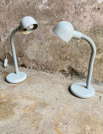 Jaren 80 set bedlampen met gooseneck beschikbaar voor biedingen