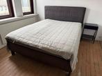 Bed met matras, topper lattenbodem, Huis en Inrichting, Slaapkamer | Boxsprings, Ophalen, Gebruikt, Bruin, Tweepersoons