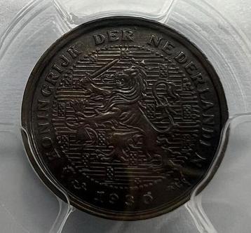 Nederland. Wilhelmina. 1/2 Cent 1930 PCGS MS64 Blackened beschikbaar voor biedingen