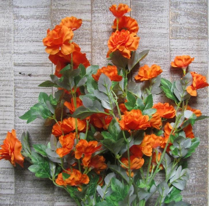 BLOEMEN STEEL KUNST - ORANJE & ROOD, Huis en Inrichting, Woonaccessoires | Kunstplanten en Kunstbloemen, Nieuw, Ophalen of Verzenden