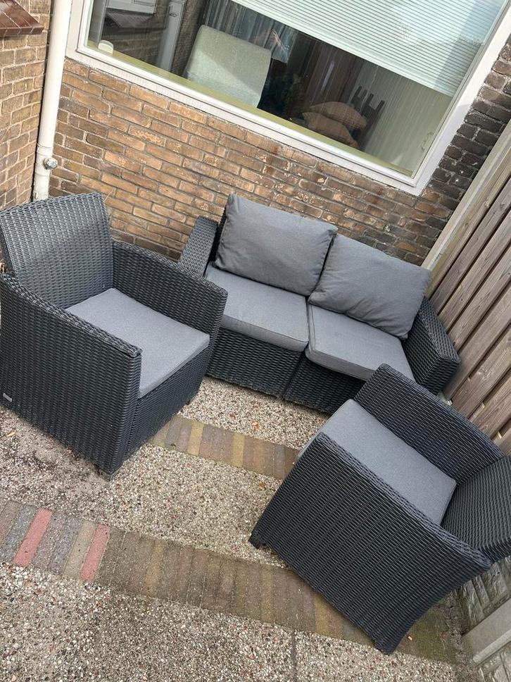 Wicker loungeset - 3 zitplaatsen, Tuin en Terras, Tuinsets en Loungesets, Zo goed als nieuw, Loungeset, Wicker, 3 zitplaatsen