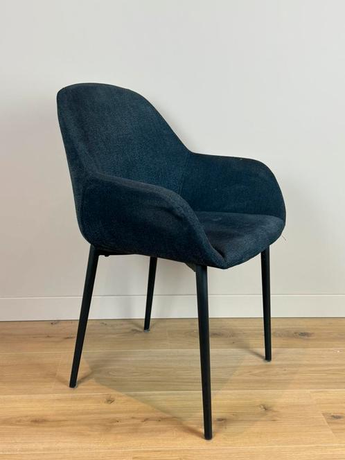 6x Dykk fauteuil met armleuningen – zwart/grijs, Huis en Inrichting, Stoelen, Gebruikt, Vijf, Zes of meer stoelen, Stof, Grijs