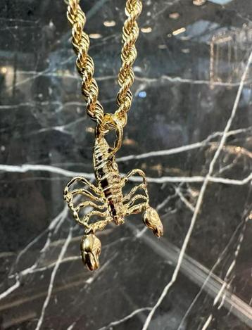 14K gouden robe ketting + schorpioen hanger beschikbaar voor biedingen