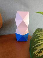 Originele Kloq Origami Vaas Kobalt Blauw Perzik Pastel L, Blauw, Nieuw, Ophalen of Verzenden, Glas