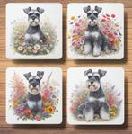 Schnauzer Lente onderzetters met houder, Ophalen of Verzenden, Nieuw, Glas of Kopje