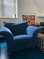 Blauwe Velvet Lounge Fauteuil, Huis en Inrichting, Fauteuils, Ophalen, Gebruikt, Stof, 75 tot 100 cm