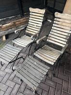 Handgemaakte Deckchairs - 2 stuks, Tuin en Terras, Ophalen of Verzenden, Gebruikt, Hout, Inklapbaar