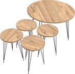 Bijzettafel -4 +1 Salontafel - Salontafels rond-, Ophalen, Nieuw, 50 tot 100 cm, Minder dan 100 cm