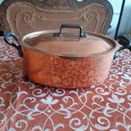 Vintage ovale koperen pan met deksel, Verzenden