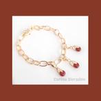 Goldplated armband met natuursteen, Ophalen of Verzenden, Nieuw