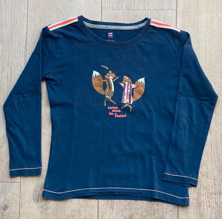 Grappige longsleeve met vossen print, maat 134/140, Hema, Kinderen en Baby's, Kinderkleding | Maat 134, Zo goed als nieuw, Meisje