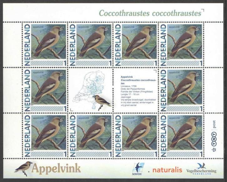 Postzegels Vogels in Nederland: Appelvink, Postzegels en Munten, Postzegels | Nederland, Postfris, Na 1940, Ophalen of Verzenden
