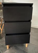 Zwart eiken nachtkastje 40x65x65cm, Huis en Inrichting, Ophalen, Minder dan 45 cm, 55 tot 70 cm, Zo goed als nieuw