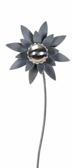 BLOEM OP STEKER - ZINK DESIGN - RVS BOL, Tuin en Terras, Ophalen of Verzenden, Nieuw