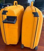 Twee Samsonite Koffers - Geel, Gebruikt, Hard kunststof, Slot, 45 tot 55 cm
