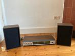 vintage tafelradio versterker met houten speakers boxen, Ophalen of Verzenden, Gebruikt, Radio