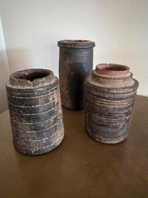 Hoffz potten Napalese Kruik hout Sober Vintage Sleets, Antiek en Kunst, Antiek | Woonaccessoires, Ophalen of Verzenden