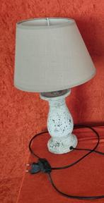 Mooie kruiklamp (betonlook) met beige kap., 25 tot 50 cm, Beige, Rond, Ophalen of Verzenden