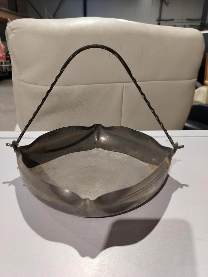 Antiek Tinnen Schaaltje met Handvat, Antiek en Kunst, Antiek | Tin, Ophalen