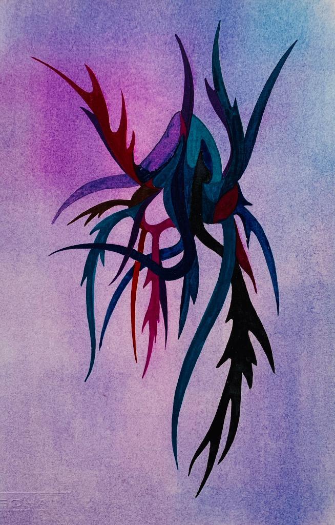 Gouache Eugéne Eechau - Oeuvre abstraite, Antiek en Kunst, Kunst | Litho's en Zeefdrukken, Verzenden