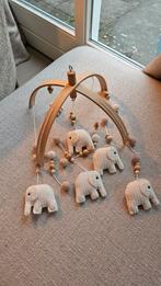 Houten Mobielhouder met Witte Olifantjes, Ophalen, Zo goed als nieuw, Mobiel