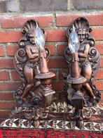 Prachtige antieke Italiaanse lampen houtsnijwerk, Ophalen of Verzenden