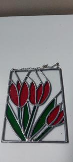 Glas in lood Tulp - Handgemaakt 19,5 breed 24,5 hoog, Ophalen