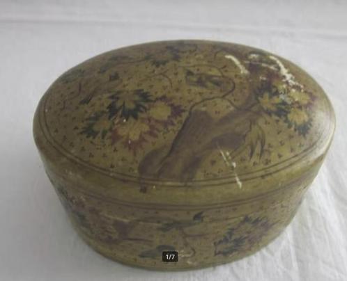 Antieke Perzië/Iran Papier Maché doos met brief van schenker, Antiek en Kunst, Kunst | Niet-Westerse kunst, Ophalen of Verzenden