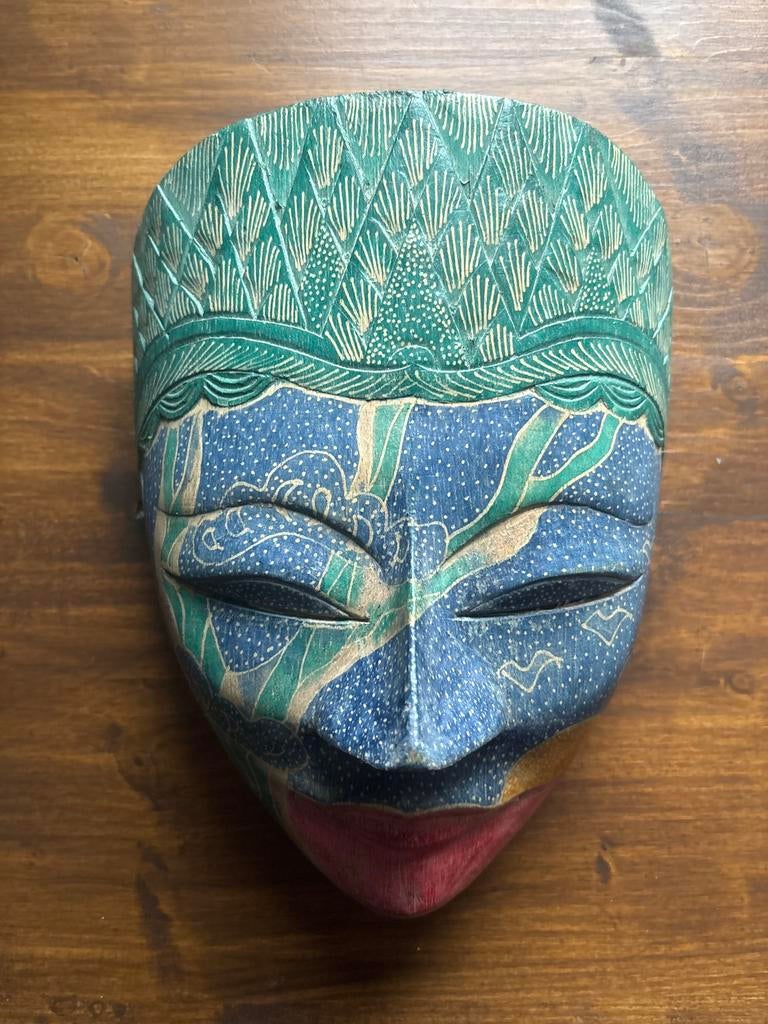 Handgesneden Balinees Masker – Etnische Wanddecoratie, Ophalen of Verzenden