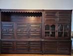 Grote massief houten buffetkast / vitrinekast – landelijk, Ophalen, Gebruikt, 50 tot 75 cm, 200 cm of meer