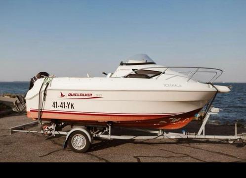 Visboot Quicksilver 510 met 50PK Mercury 4-Takt en Trailer, Watersport en Boten, Vis- en Consoleboten, Gebruikt, 30 tot 50 pk