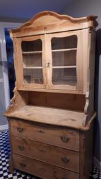 grenen buffetkast, Huis en Inrichting, Kasten | Buffetkasten, Ophalen, Gebruikt, 100 tot 150 cm, Glas
