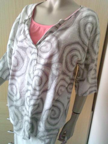 Spiralen tuniek katoen grijs/beige tinten maat M beschikbaar voor biedingen