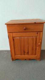 Grenen Nachtkastje met Lade en Deur, Ophalen