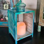 Metalen lantaarn windlicht vitrine ibiza stijl kralenhanger, Ophalen of Verzenden, Zo goed als nieuw, Metaal, 25 tot 50 cm