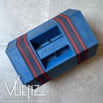 vintage, industriële blauwe Rolykit, gereedschapskoffer, beschikbaar voor biedingen